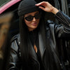 Pierced Docker Cap - Black