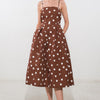 HARMONY HORIZON WOVEN MIDI DRESS - BROWN