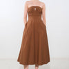 MYSTIC MUSE WOVEN MIDI DRESS - MOCHA