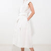 DEEPER CONNECTION WOVEN MIDI DRESS - OFF WHITE
