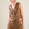 A GIFT FROM LOVE LEATHER VEST - BROWN