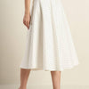 WALK WITH ME WOVEN MIDI SKIRT - WHITE/BLACK