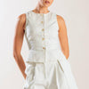 LOVE LETTERS WHITE WOVEN VEST - WHITE