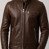 William Leather Brown Jacket - Men Leather Jacket Brown - Brown