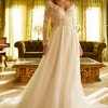 Wedding Dress with an A-line silhouette and a V-neck - Off White