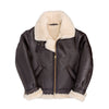 Men’s Shearling B3 Fur Hoodie Style Bomber Coat - -