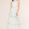 ALONG THE SHORELINE WOVEN MAXI DRESS - IVORY BLACK
