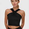 Criss Cross Tennis Crop Top Made in USA - Black