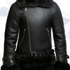 Mens Aviator Flying Jacket Real Shearling Sheepskin Toscana Flying Jacket Coat - -