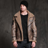 Men’s Brown RAF Aviator B3 Waxed Sheepskin Leather Jacket - Brown