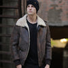 Men’s Brown RAF Aviator Flight Shearling Sheepskin Leather Jacket - Brown