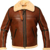 New Men’s Distresses Flight Leather Jacket With Fur - -