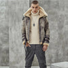 New Mens 2022 RAF Double Collar Waxed RAF Flying Sheepskin Shearling Jacket Coat - -