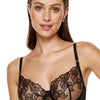 Gorteks Madame Sheer Mesh Demi Cup Bra - Black