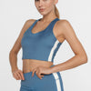 Side Split Crop Top – Four-Way Stretch, Made in USA - Dusty Blue