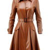 Women’s Brown Leather Coat - Brown