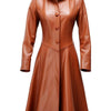 Women’s Brownish Tan Leather Coat – Stylish & Elegant - Tan Brown