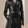 Women’s Sierra Black Leather Coat - Black