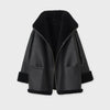 Women’s B3 RAF Aviator Black Sheepskin Shearling Leather Jacket - Black