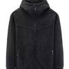 Men's Plus Size Casual Fleece Full-Zip Hooded Jacket - Black