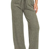 Zenana Ribbed Drawstring Lounge Pants - DK OLIVE
