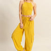 HYFVE Crop Top and Cargo Pants Set - MUSTARD
