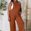 Double Take Full Size Wide Strap Overall with Pockets - Ochre