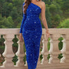 One-Shoulder Long Sleeve Dress - Royal Blue