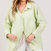 SAGE + FIG Striped Button Up Long Sleeve Shirt - SAGE
