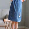 Children's Contrast Raglan Sleeve Denim Dress - Medium