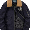 Men's Plus Size Sherpa Collar Bomber Jacket - Dark Blue