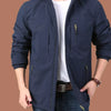 Men's Plus Size Lightweight Hooded Windproof Outdoor Jacket - Blue
