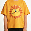 Children's Lion Embroidered Round Neck T-Shirt - Gold