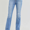 RISEN Full Size Distressed High-Rise Ankle Straight Jeans - Medium