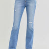 RISEN Full Size Distressed High-Rise Ankle Straight Jeans - Medium