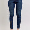 Judy Blue Full Size Embroidered High Rise Skinny Jeans Plus Size - Dark