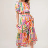 And The Why Asymmetric Geo Printed Tiered Maxi Skirt - MULTI