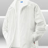 Men's Plus Size Zip Up Long Sleeve Jacket - White
