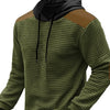 Men's Full Size Drawstring Contrast Shoulder Panels Hoodie Plus Size - Military Green