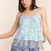 J.NNA Sequin Tassel Hem Flowy Cami - Fantasy