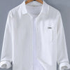 Men's Plus Size Button Up Long Sleeve Shirt - White