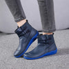 Button Detail Ankle Boots - Navy