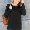 Basic Bae Full Size Round Neck Dropped Shoulder T-Shirt - Black