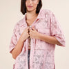 VERY J Plus Size Oversized Crochet Button Down Shirt Top - Blush