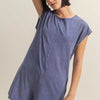 HYFVE Round Neck Cap Sleeve Relaxed Fit Breezy Romper - Dusty Blue