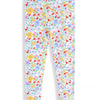Children's Floral Print Stretch Leggings - Multicolor