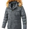 Men's Plus Size Fur Hooded Winter Parka Coat - Gray