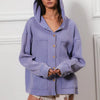 BiBi Washed Waffle Thermal Hooded Jacket - PERIWINKLE