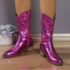 Embroidered Western Cowboy Boots - Vivid Violet