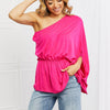 White Birch Forever And Always Full Size One Shoulder Top - Hot Pink